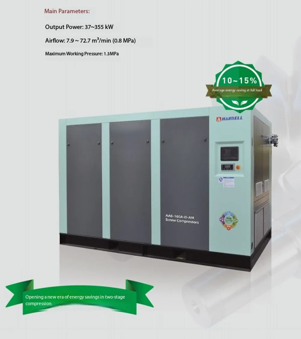 Two stage Compression Fixed Speed Screw Air Compressor