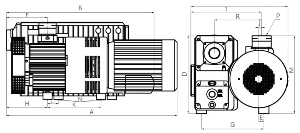 Oil lubricated Rotary Vane Vacuum Pump